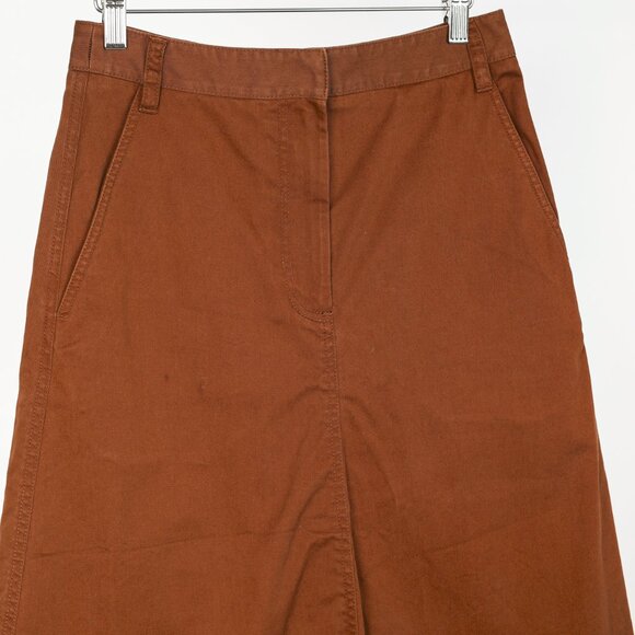 Tibi Cococa Brown Organic Cotton Twill Maxi Aline Skirt - Picture 4 of 11